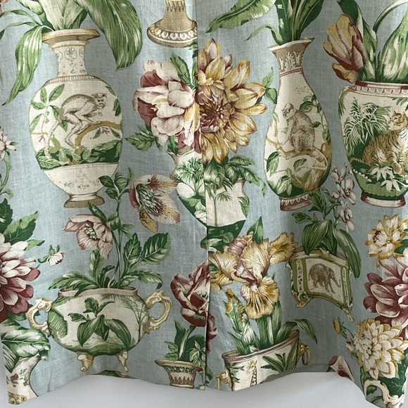 VIRGO Vintage Floral Safari Animal Print Sleeveless Linen Blend Dress Size 14P - Picture 7 of 13